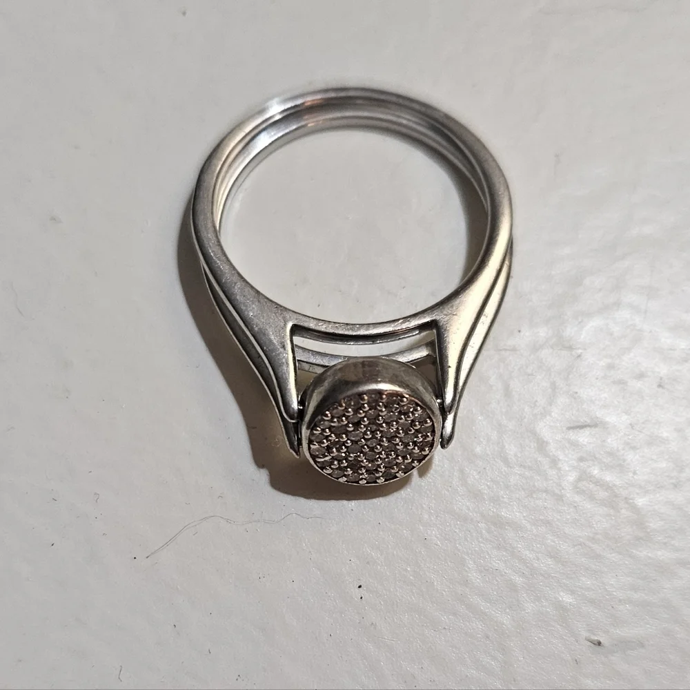 Sterling Silver Cubic Zirconia Women's Cocktail Party Ring Beautiful Size 10